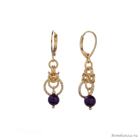 Серьги Lanzerotti, Elisir, с жемчугом, LZ-25.10-296 фиолетовый