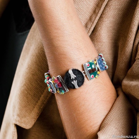 Браслет Taratata, Jobard, серебристый, цветная эмаль, стеклянные бусины, TT-H18-18332-10M