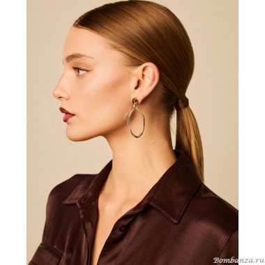 Серьги VIDDA, Shadow, с овальным звеном неправильной формы, VD25.2-02097 серебристый