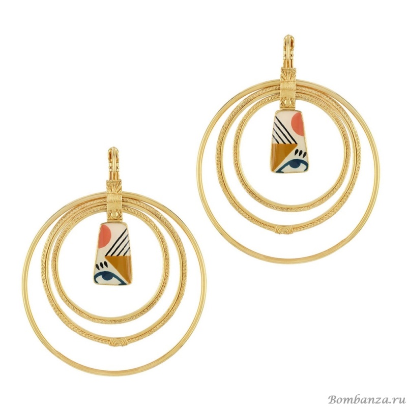 Серьги TARATATA, Swing, с цветной смолой, TT-E23-11797-20M золотистый