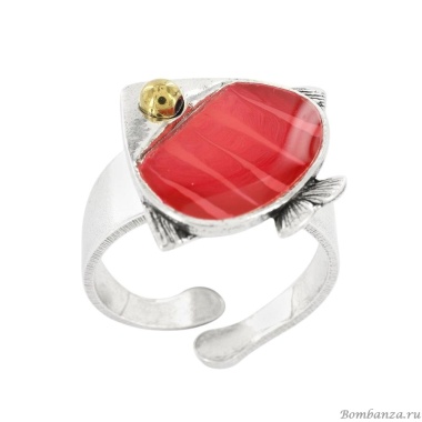 Кольцо TARATATA, Sushi, разъемное, со смолой и бусинами, TT-T25-06406-103 красный