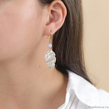 Серьги Nature Bijoux, Euphoria, с перламутром и халцедоном, NB24.1-12-79143 золотистый Серьги Nature Bijoux, Euphoria, с перламутром и халцедоном, NB24.1-12-79143 золотистый