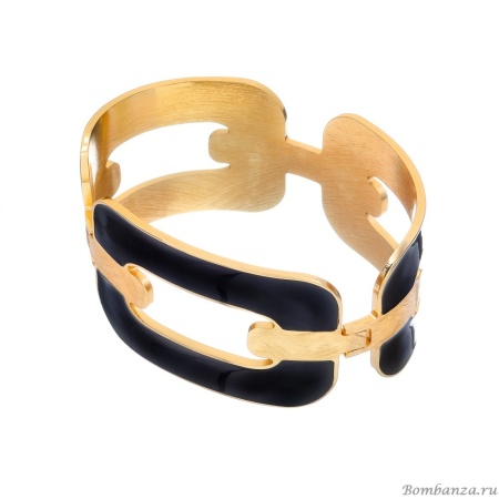 Браслет Francesca Bianchi, кафф, с эмалью, FB25.2-48A черный, 7см