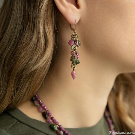 Серьги Lanzerotti, Elisir, с турмалином, цирконом и гранатом, LZ-25.10-320 розовый