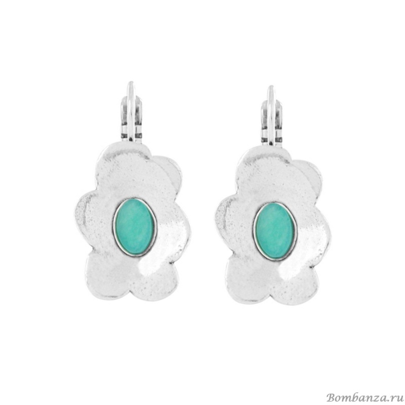 Серьги TARATATA, Opium, с окрашенным нефритом, TT-H25-11789-10T бирюзовый
