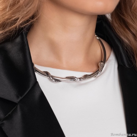 Колье Tra-la-ra, Salvaje, со змеей и кристаллами, TLR24-245P201 черный