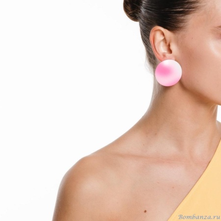 Серьги Katerina Vassou, Pinks, в форме диска, KV24.1-308965GPINK розовый Серьги Katerina Vassou, Pinks, в форме диска, KV24.1-308965GPINK розовый