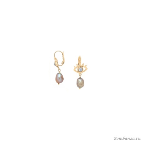 Серьги Franck Herval, Angelica, с жемчугом, Swarovski и перламутром, FH25.2-12-69641 золотистый