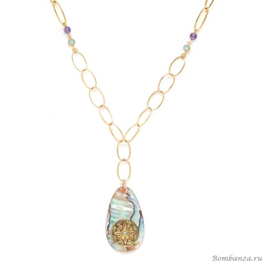 Колье Franck Herval, June, с аметистом,гелиотисом и крист.Swarovski, FH22.2-15-63573 золотистый