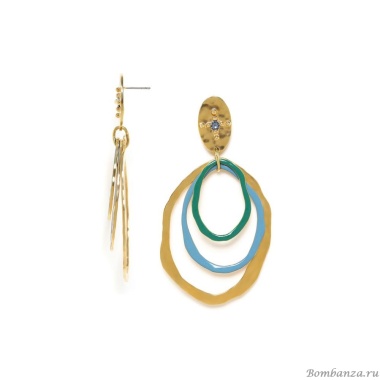 Серьги Franck Herval, Allegra, с кристаллом Swarovski и цветной эмалью, FH23.2-12-68225 голубой