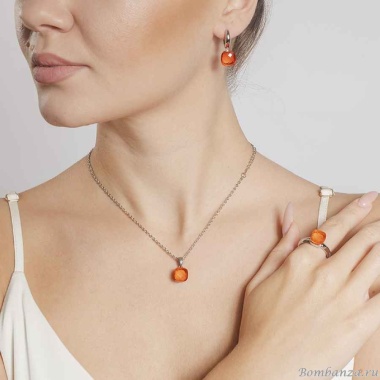 Кольцо Qudo, Firenze orange glow 18 мм 611933 BR/S Кольцо Qudo, Firenze orange glow 18 мм 611933 BR/S