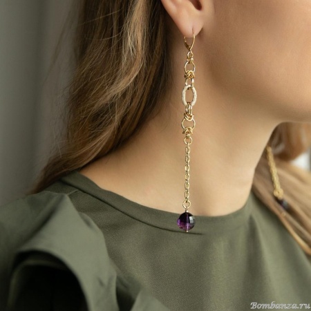 Серьги Lanzerotti, Elisir, с аметистом, LZ-25.10-293 фиолетовый