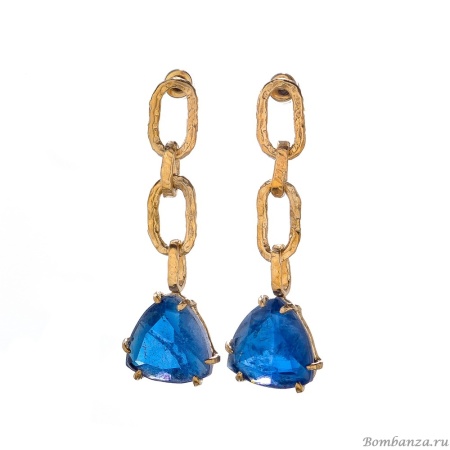 Серьги Estrosia, с сапфировым кристаллом, ES-ORO22-7A синий
