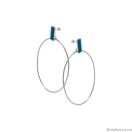 Серьги Katerina Vassou, Nora, с кристаллом параиба, KV23-307656S серебристый