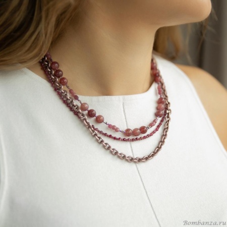 Колье Lanzerotti, Elisir, с кварцем, турмалином и гранатом, LZ-25.10-300 розовый