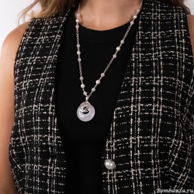 Колье Lanzerotti, Splendore, с жемчугом, жадом и кварцем, LZ-24.08-326 серебристый