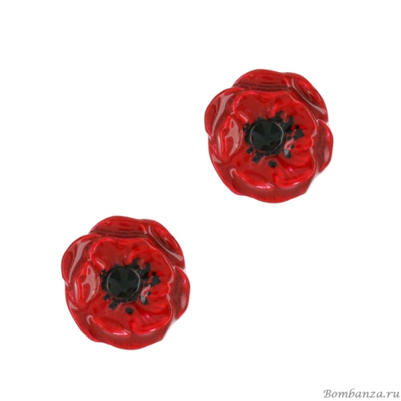 Пуссеты TARATATA, Joli coquelicot, с цветной смолой и кристаллом, TT-T24-08942-103 красный