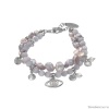 Браслет Lanzerotti, Gelido, двойной, жемчуг, кошачий глаз, кристаллы, LZ-25.02-079 серый