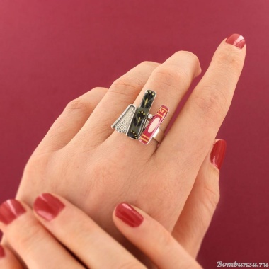 Кольцо TARATATA, Romans, разъемное, цветная смола, золотая краска, TT-H25-01402-10M серебристый