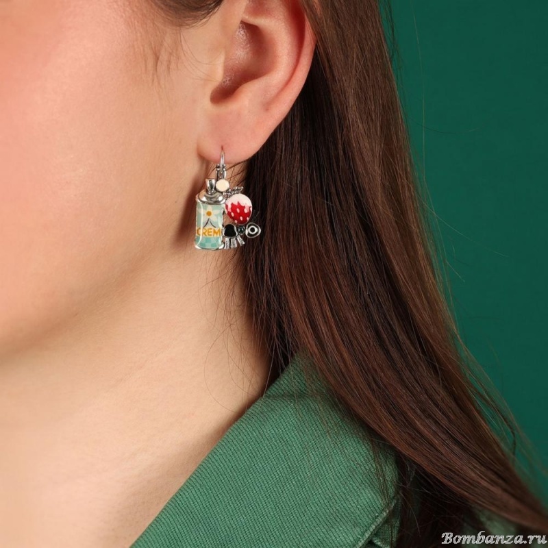Серьги TARATATA, Chapardeuse, асимметричные,со смолой,бусинами и нитью, TT-H24-07791-10M серебристый Серьги TARATATA, Chapardeuse, асимметричные,со смолой,бусинами и нитью, TT-H24-07791-10M серебристый