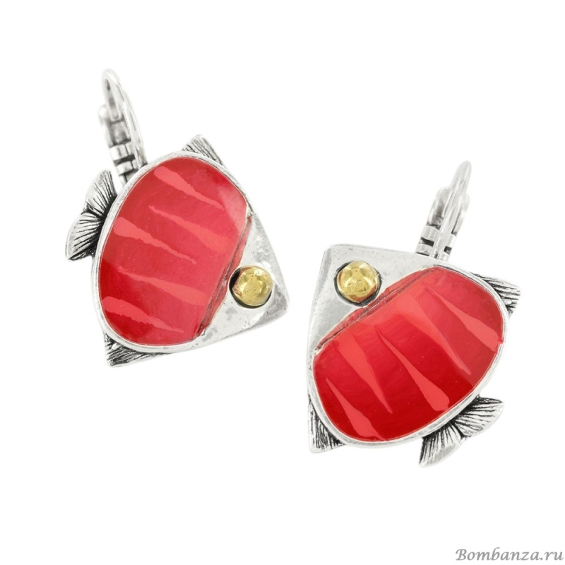 Серьги TARATATA, Sushi, с цветной смолой и стеклянными бусинами, TT-T25-06725-103 красный