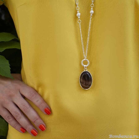 Колье Fiore Luna, COFFE AGATE