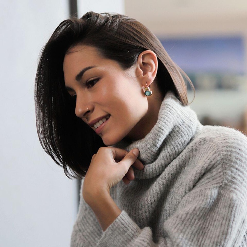 Серьги Taratata, Face a face с голубыми кристаллами Серьги Taratata, Face a face с голубыми кристаллами