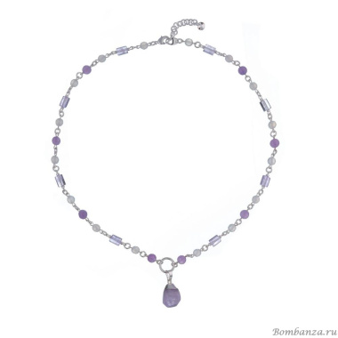 Колье Lanzerotti, Glicine, с аметистом и жадом, LZ-24.04-184 сиреневый