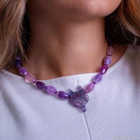 Колье Lanzerotti, Ispirazione, флюорит, гематит, аметист-волк, LZ-24.10-388 фиолетовый