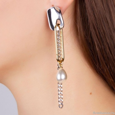 Серьги Moon Paris, Ringo Queen, асимметричные, жемчужины, кристаллы, MRQ-21.06-006 белый Серьги Moon Paris, Ringo Queen, асимметричные, жемчужины, кристаллы, MRQ-21.06-006 белый