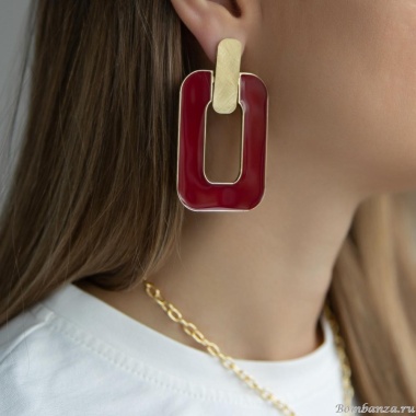 Серьги Francesca Bianchi, с эмалью, FB25.2-156D красный
