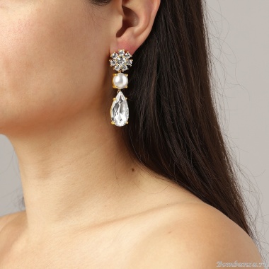 Серьги Dyrberg Kern, MISIA SG CRYSTAL/WHITE PEARL, 460515 Серьги Dyrberg Kern, MISIA SG CRYSTAL/WHITE PEARL, 460515