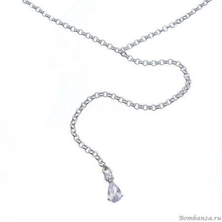Колье Lanzerotti, Cuori, с кристаллом, LZ-24.02-147 серебристый