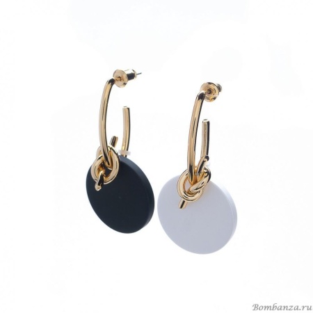 Серьги Nuance, асимметричные, с дисками, NFN-21.10-052 золотистый