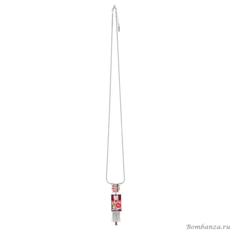 Колье Taratata, Wake up!, серебристое, с цветной эмалью, кристаллами и текстилем, TT-E20-19144-105