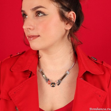 Колье TARATATA, Kiff me, с цветной смолой и стеклянными бусинами, TT-H24-08112-105 розовый Колье TARATATA, Kiff me, с цветной смолой и стеклянными бусинами, TT-H24-08112-105 розовый