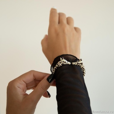 Браслет Polina Firenze, кафф, жираф с эмалью и кристаллами, PF25.2-BR4306 бежевый