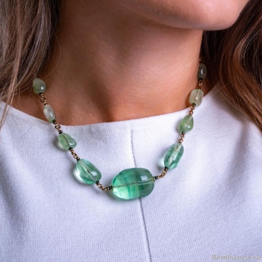 Колье Lanzerotti, Ispirazione, флюорит, пренит, гематит, LZ-24.10-463 зеленый