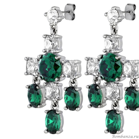 Серьги Dyrberg Kern, LEONORA SS EMERALD GREEN / CRYSTAL, 430072