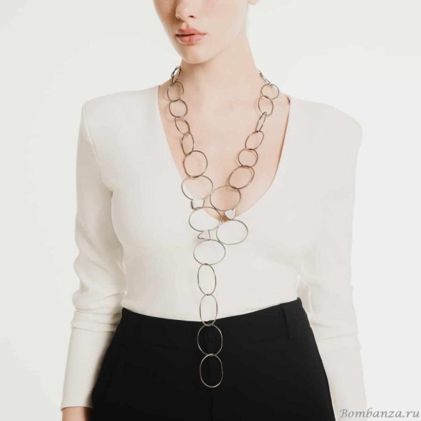 Колье Katerina Vassou, Mihrab, с кристаллическим кварцем, KV24.2-401363B серебристый