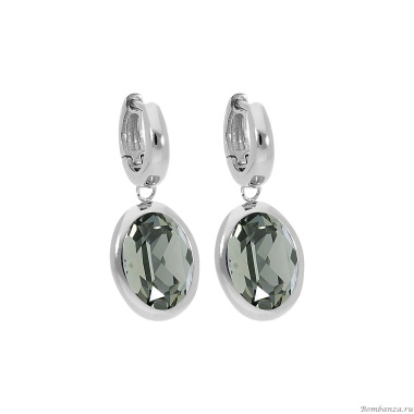 Серьги Qudo, Creole TIVOLA small S black diamond, 310530 BW/S Серьги Qudo, Creole TIVOLA small S black diamond, 310530 BW/S