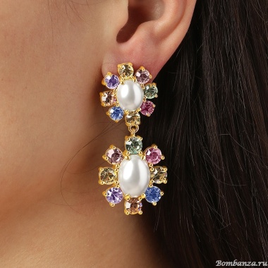 Серьги Dyrberg Kern, LINA SG PASTEL MULTI / WHITE PEARL, 460507 Серьги Dyrberg Kern, LINA SG PASTEL MULTI / WHITE PEARL, 460507