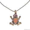 Колье Alcozer&J, лягушка с халькопиритом и рубином, AL2411-C68GA24 золотистый