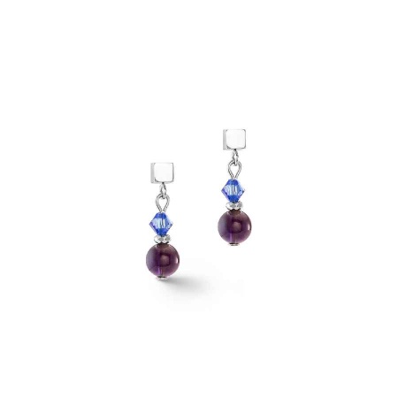 Серьги Coeur de Lion, Purple-Blue, 4345/21-0807