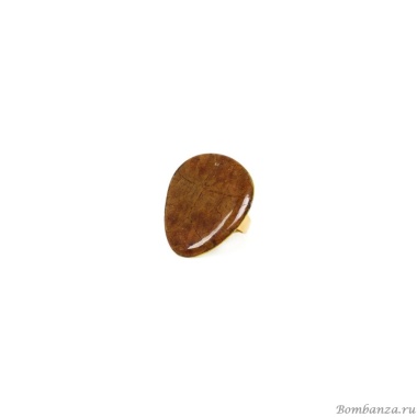 Кольцо Nature Bijoux, Connemara, разъемное, с листком в смоле, NB23.1-19-24620 коричневый