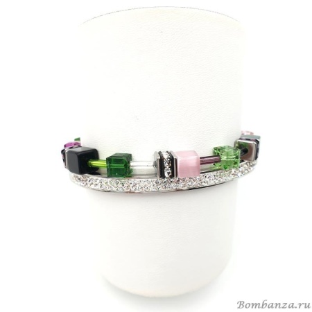 Набор из 2 браслетов Coeur de Lion, Green-Pink Crystal