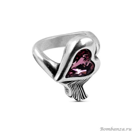 Кольцо Ciclon, Cuore, с кристаллом swarovski, CN-EMO501 (16,5, розовый)