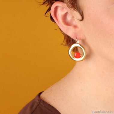 Серьги TARATATA, Ringo, с цветной смолой, TT-E25-09788-203 красный