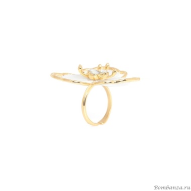 Кольцо Franck Herval, Lisette, с перламутром и кристаллами Swarovski, FH25.2-19-63712 белый