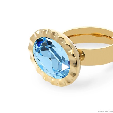 Кольцо Qudo, TIVOLA UNICA big (G/P) Aquamarine 60, 686515 Кольцо Qudo, TIVOLA UNICA big (G/P) Aquamarine 60, 686515